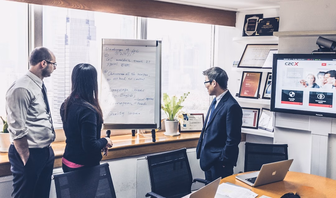 business ecosystems strategic alliances — enterprise leaders reviewing partnership ROI dashboard with real-time partner performance tracking